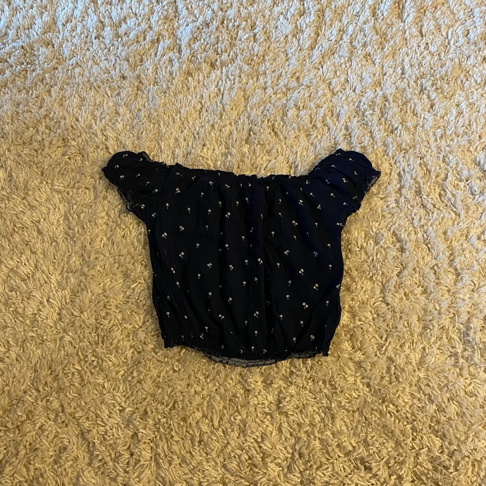 Brandy Melville Navy blue off the shoulder top